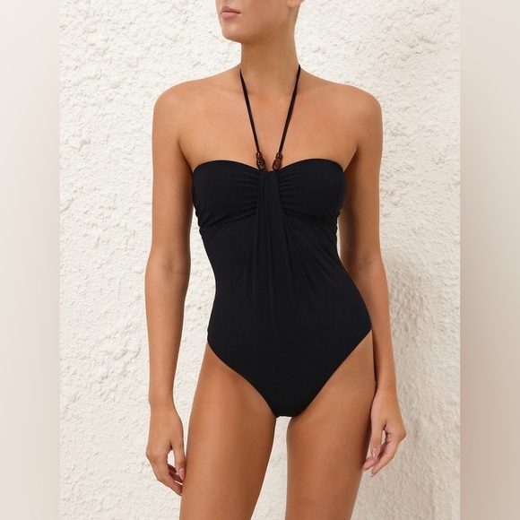 2025 New Season $350 NWT Zimmermann Swimsuit WYLIE DRAPE HALTER 1PC Size 1 - Picture 1 of 6